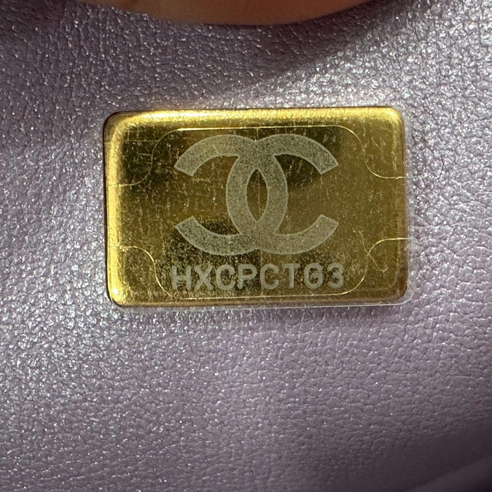CHANEL 24P LAVENDER CALFSKIN MINI REISSUE 2.55 BAG GOLD HW - Picture 14 of 15